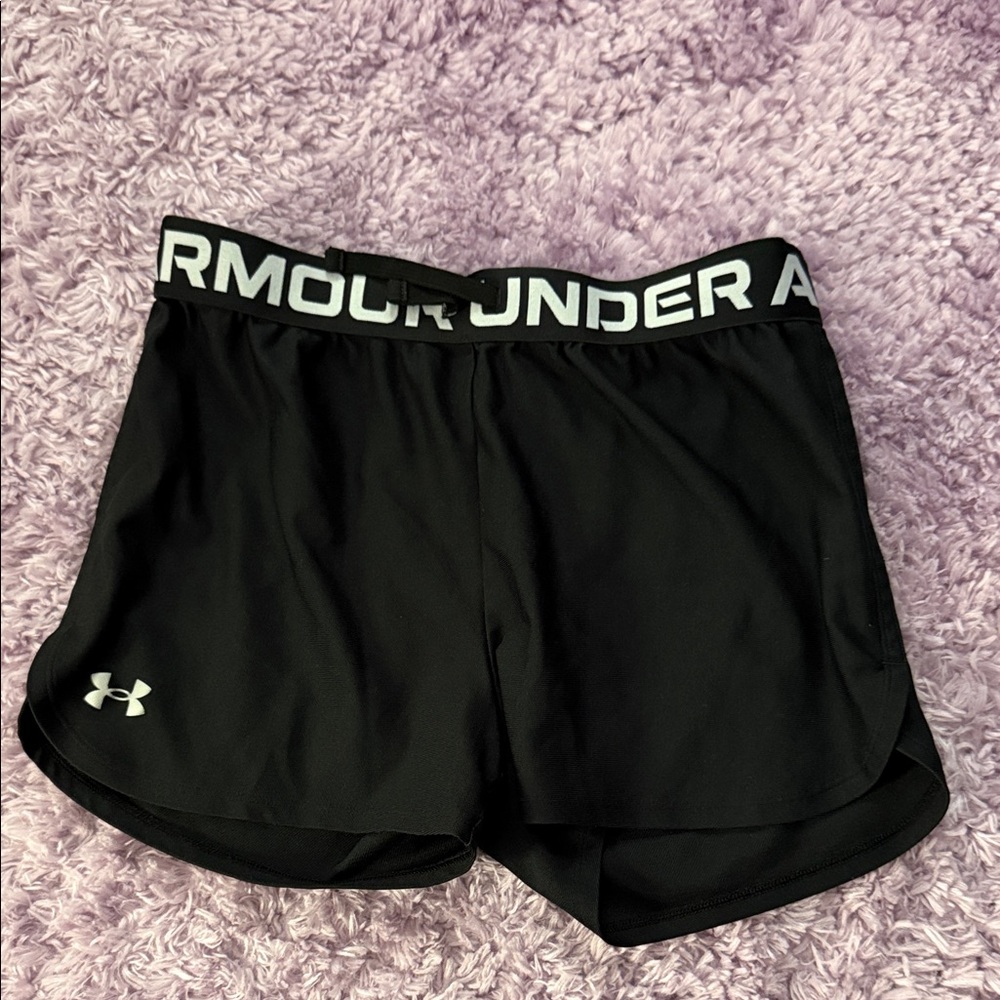 Under Armour: Black Athletic Shorts - Size YLG